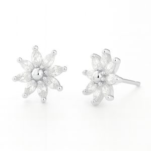 Silver Daisy Stud Earring