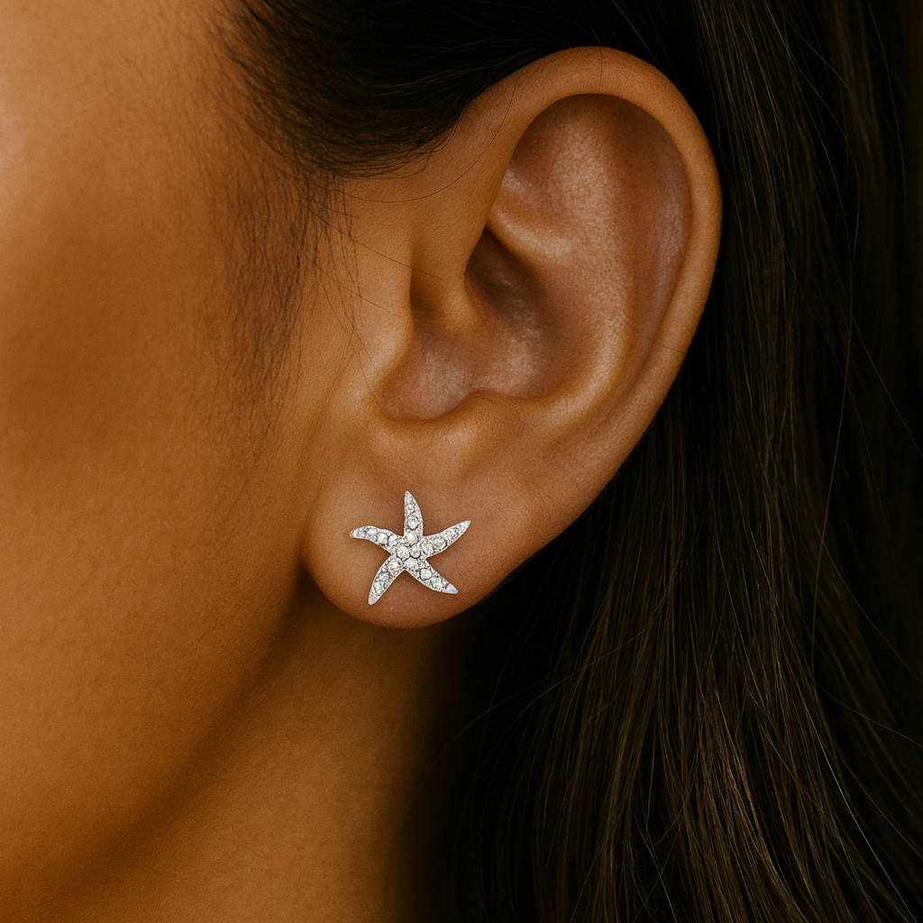 Silver Starfish Earring - Image 3