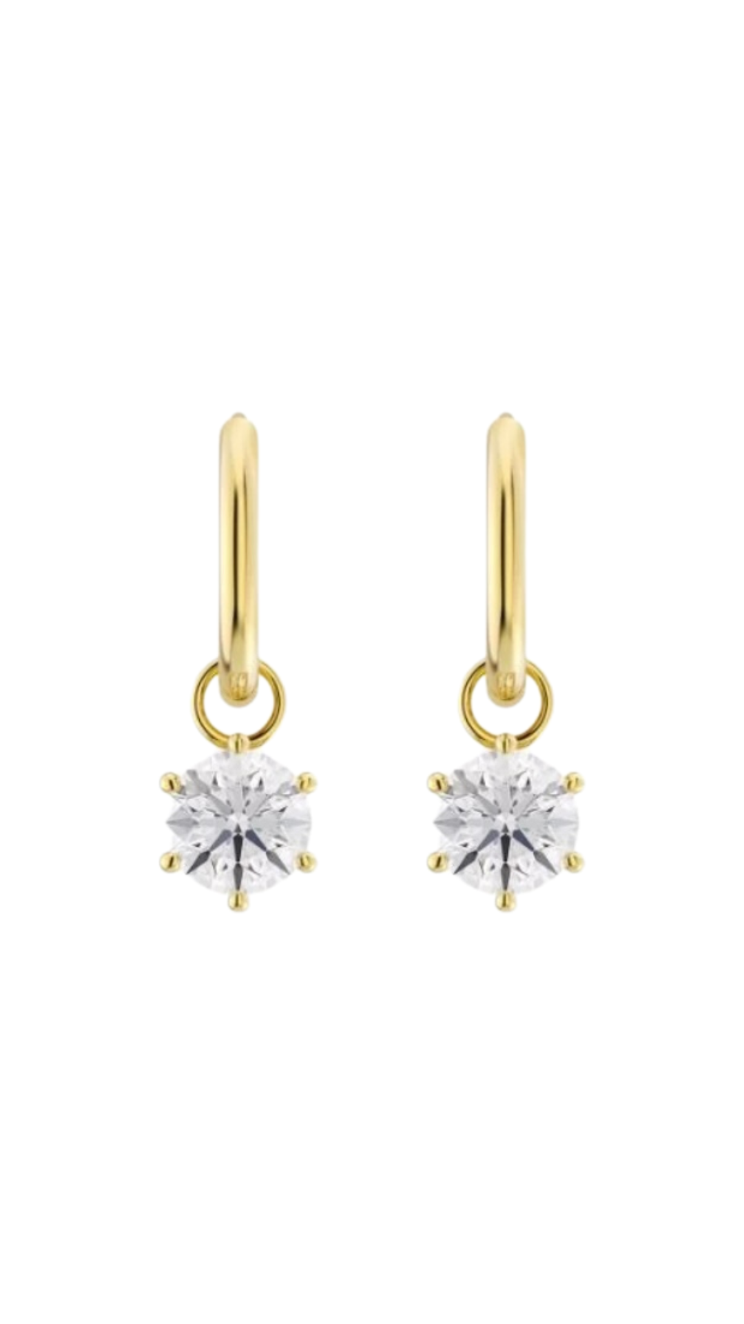 Golden Solitaire Drop Earring