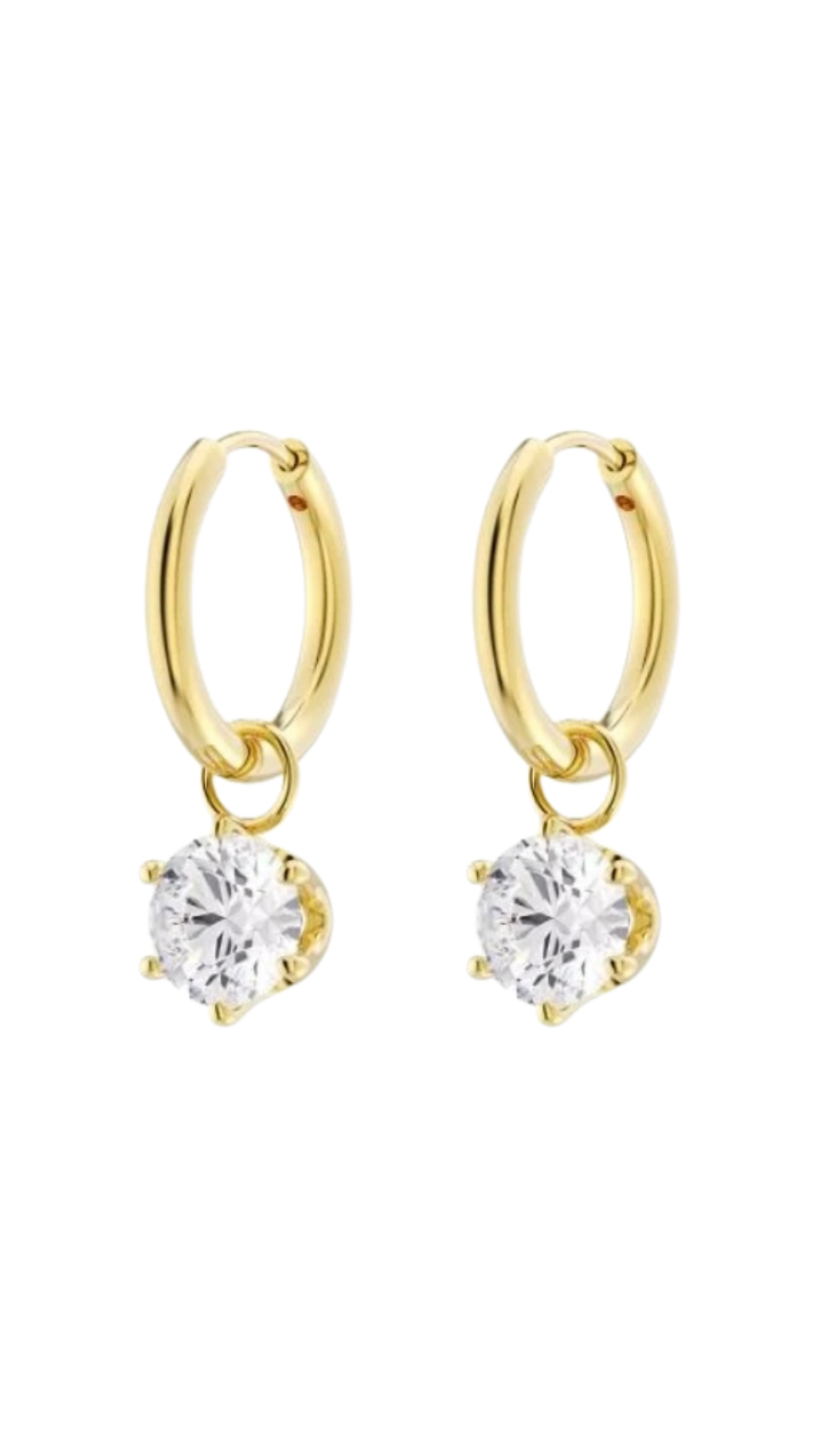 Golden Solitaire Drop Earring - Image 2