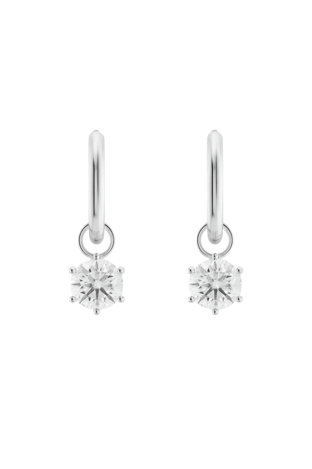 Silver Solitaire Drop Earring