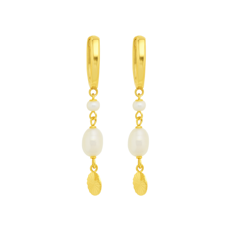 Golden Pearl Drop Earring - Image 2