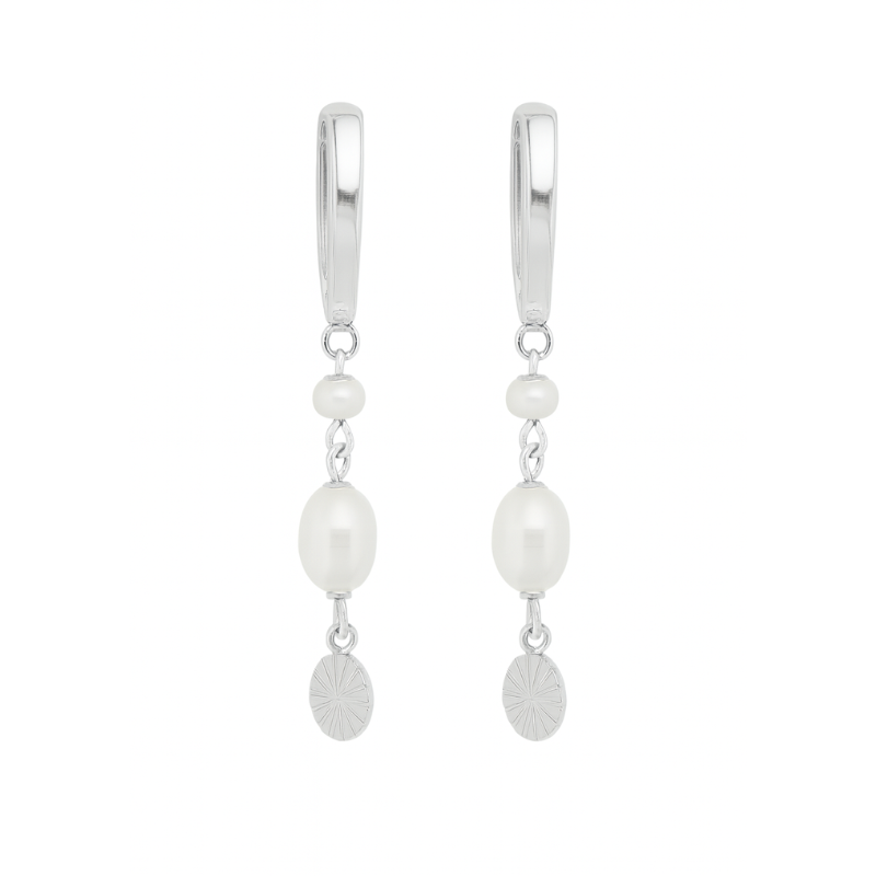 Silver Pearl Drop Earring - Image 2