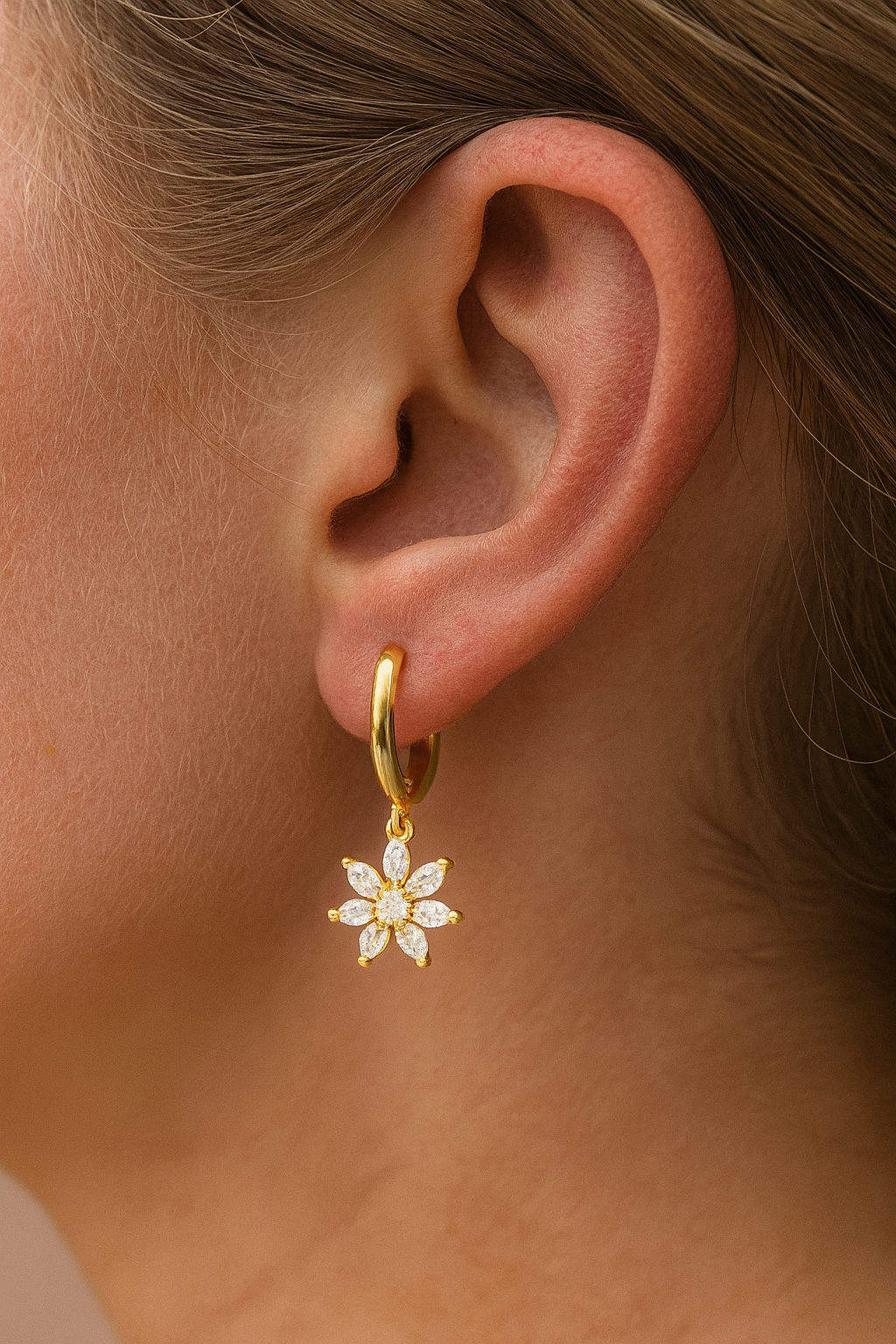 Golden Daisy Drop Earring - Image 3