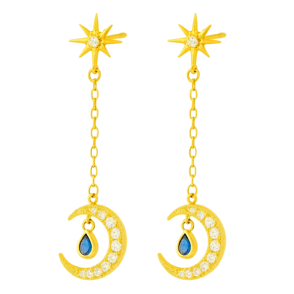 Golden Celestial Moon Earring - Image 2