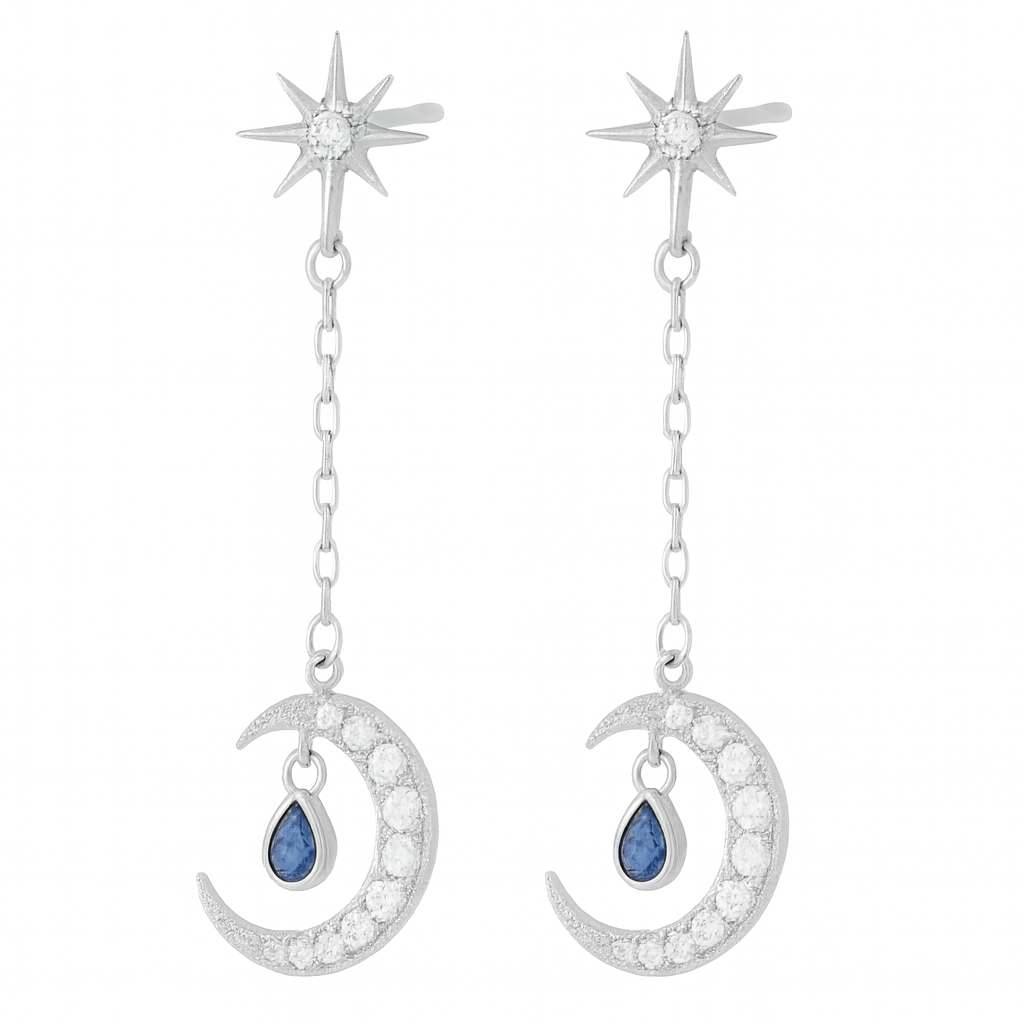 Silver Celestial Moon Earring - Image 2