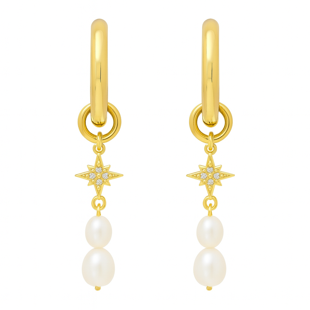 Golden Star&Pearl Earring - Image 2