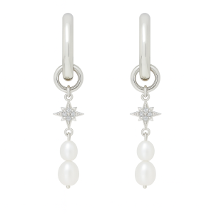 Silver Star&Pearl Earring
