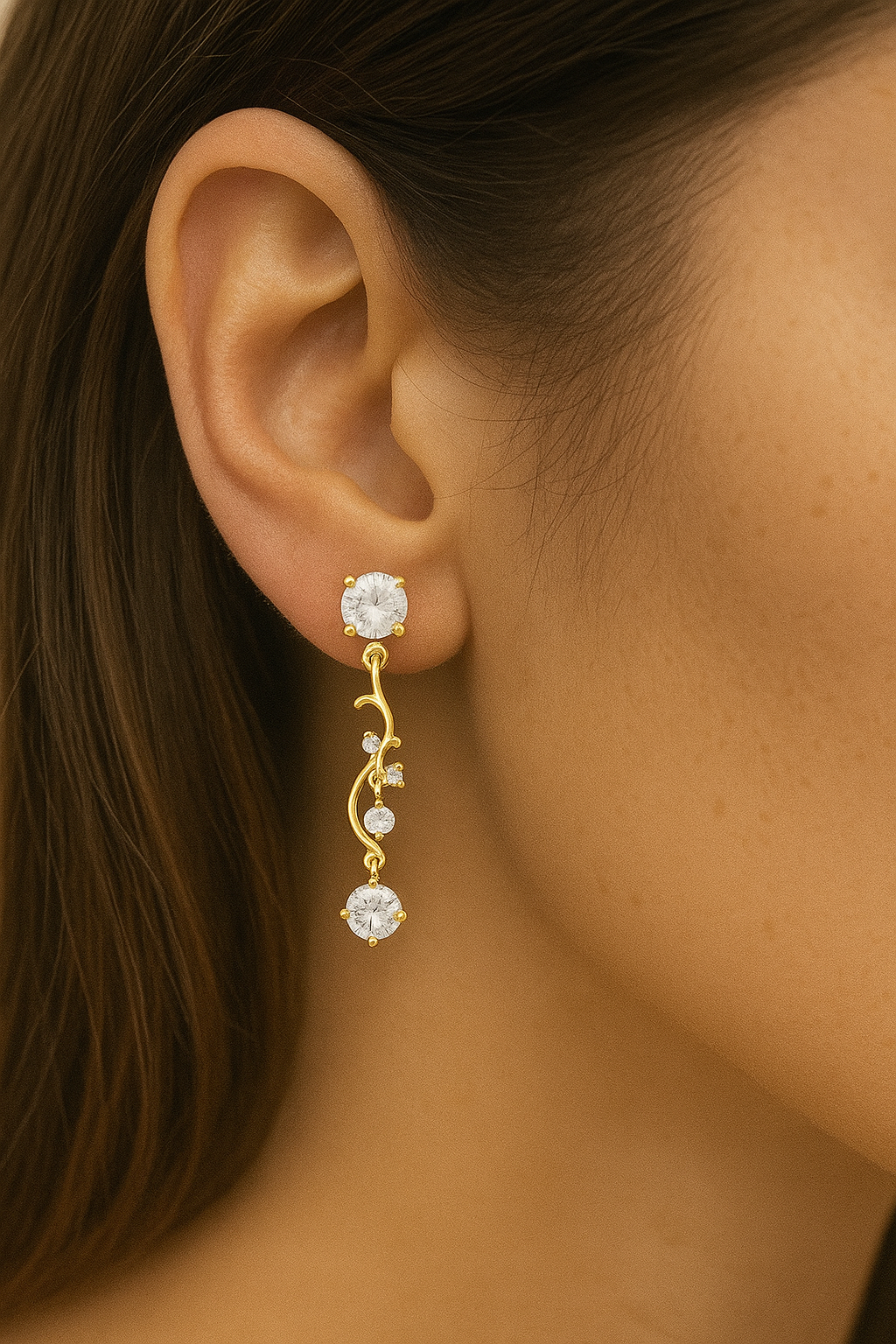 Golden Vine Drop Earrings - Image 2